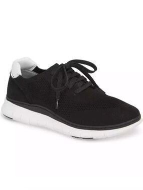Vionic Black Fresh Joey Lace Up Leather Sneaker Size 9